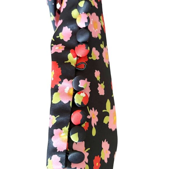 ROTATE Birger Christensen Pauline Floral Mini Dress 4 Black Pink Floral - Picture 10 of 16